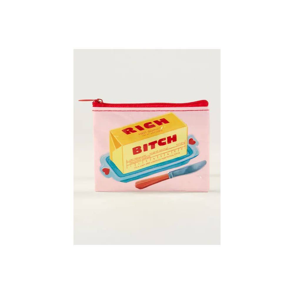 Fashion Accessories, BlueQ, Coin Purses, Art & School, 3"x4", Rich bitch, 904706